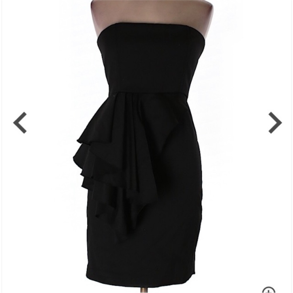 Alice + Olivia black peplum cocktail dress size 2